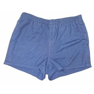 Vintage Peter England‎ Swim Trunks Shorts Mens Medium Blue Woven Poly Cotton 80s